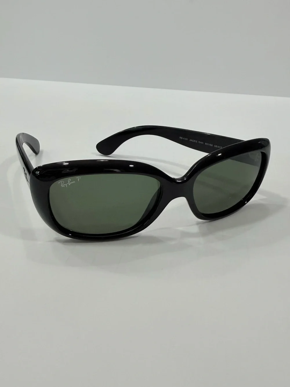 Ray-Ban Black Frame Sunglasses with Green Lenses